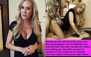 Brandi tried to seriously level with her son about him getting her pregnant. Her son got really horny as she talked about carrying his baby. As he fucked her from behind, he made Brandi agree to file for divorce from his father.