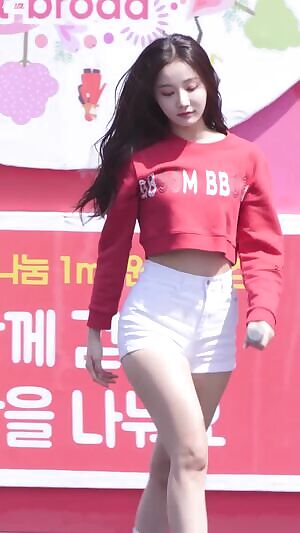 Yeonwoo Lifting Her Shorts