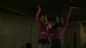 Korean and Japanese Girl stripping